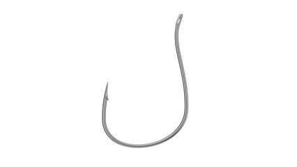 Metal fishing hook isolated on transparent background. Fishing concept. 3D render