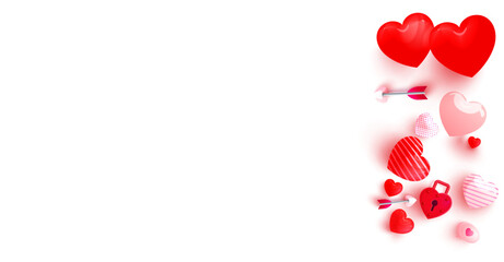 red heart on white background