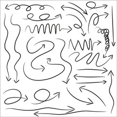 arrow vector hand drawn  set