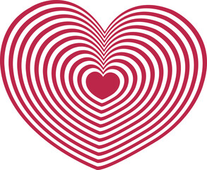 Retro groovy poster with lovely heart. Love concept. Happy Valentines day greeting card, print. Funky abstract background in trendy retro 60s 70s  style.