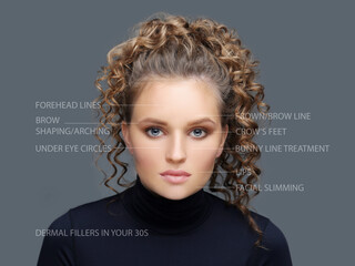 dermal filler treatments .Hyaluronic acid injections for specific areas.Correct wrinkles.