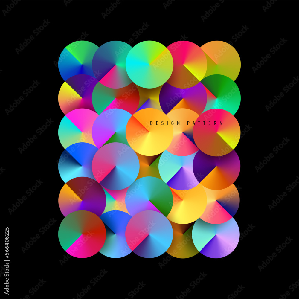 Poster geometric covers. round gradient shapes composition. abstract bauhaus geometric pattern background, 