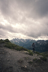 Fototapeta premium Bergpanorama im Allgäu bei Oberstdorf 