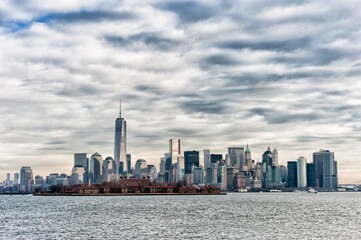 Fototapeta na wymiar Hudson River and NYC Cityscape, Skyline. Manhattan, USA