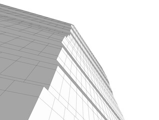 Fototapeta premium Abstract architectural rendering 3d illustration