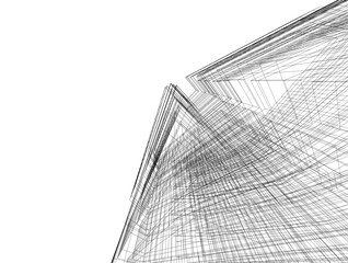 Abstract architectural rendering 3d illustration