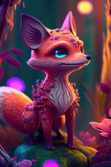 Fox in the forest, generative AI Art