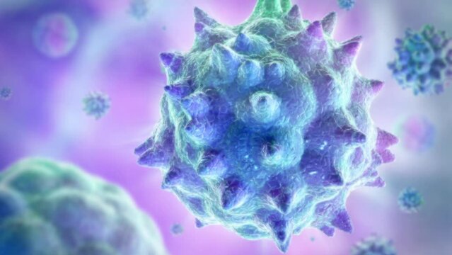 Many Virus Particles Growing Moving And Undulating