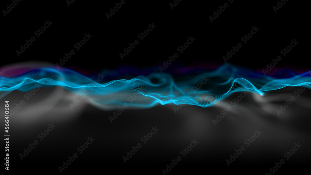 Poster technology background wave. data technology abstract futuristic illustration. big data visualization