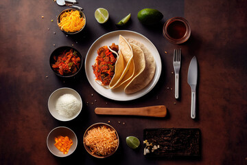 Mexican Food knolling illustration