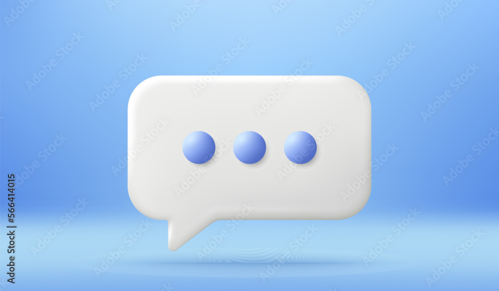 Poster 3d new message notification speech bubble. chat dialog text box. social media messenger bubble. soci