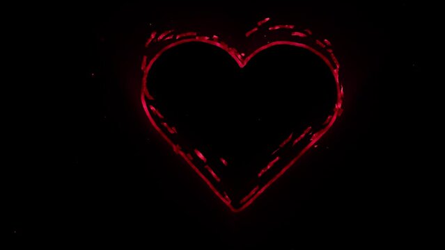  destroyed heart grunge outlines. alpha transparent background
