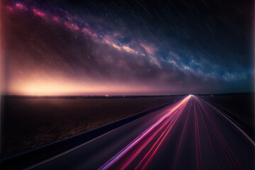 Long exposure car lights at night