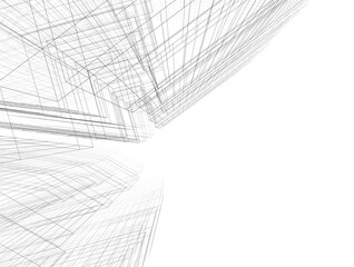 Abstract architectural 3d drawing 