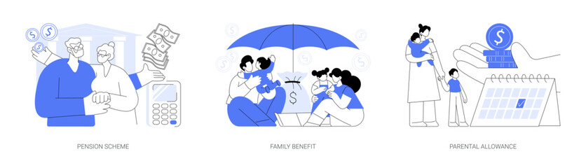 Family budget abstract concept vector illustrations.