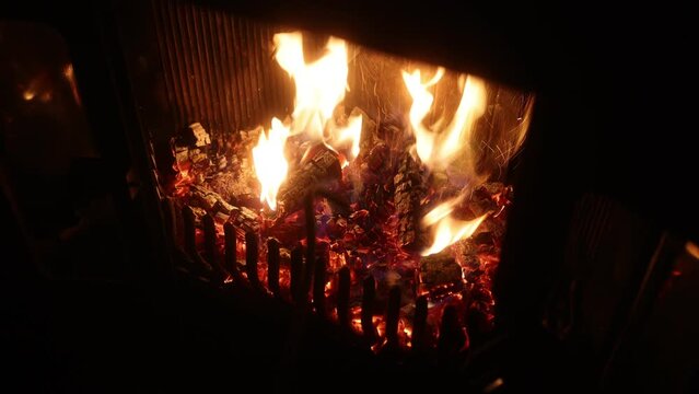 aking charcoal in the fireplace
