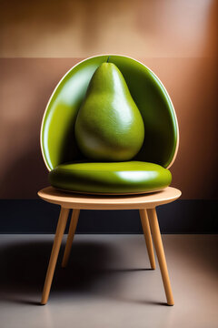 une chaie verte avec un avocat dessus - generative ai
