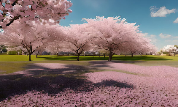 Cherry Blossom surrealism, insane render, 16k, wide angle, high depth, high detail, 80mm, photorealistic