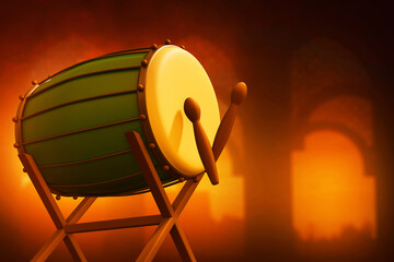 Bedug drum on 3d illustration