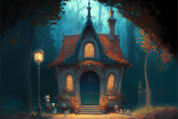 Fototapeta premium Old building illustration