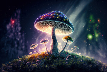 Magic Mushroom. AI Generated