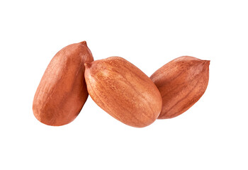 peanut kernels isolated on white background.