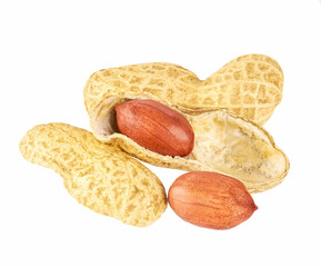organic peanuts isolated isolated on white background.