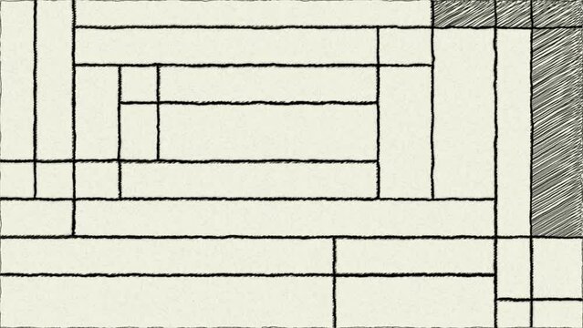 Geometric elements hand draw animation