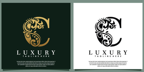 Fototapeta premium luxury logo design with initial letter C
