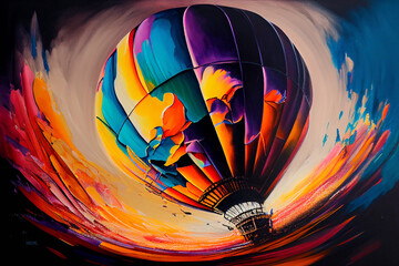 Balon balony abstrakcyjny obraz jak malowany 25 - obrazy, fototapety, plakaty