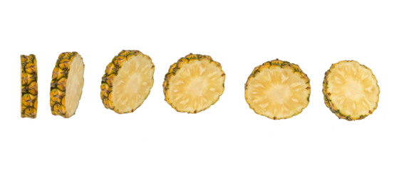 whole pineapple and pineapple slice. Pineapple with leaves isolate on white. Full depth of field. summer fruits, for a healthy and natural life,