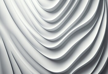Abstract 3D White Wave Patterned Background (Generative AI)