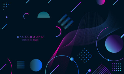 Abstract gradient background. Wave element for design. Digital frequency track equalizer. Stylized line art. Colorful shiny wave with lines created using blend tool. Curved wavy smooth stripe. Vector.