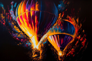 Balon balony abstrakcyjny obraz jak malowany 12 - obrazy, fototapety, plakaty