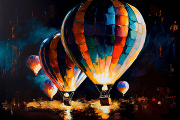 Balon balony abstrakcyjny obraz jak malowany 10 - obrazy, fototapety, plakaty