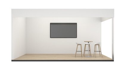 White front png exhibition stand design. 3D render	