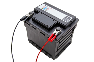 Isolated battery being charged.