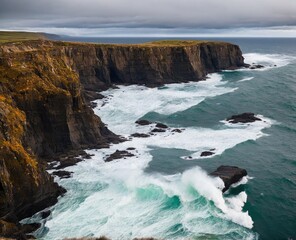 the icelandic landscape with cliffs and rocks, atlantic, beach, beautiful, blue, cliff