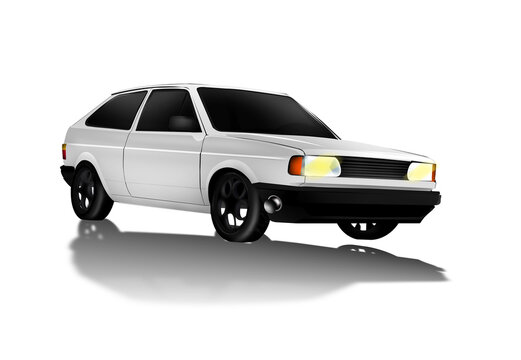 old car illustration gol square