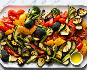 grilled vegetables with spices and herbs