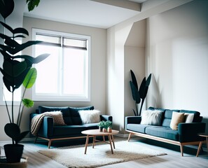 modern interior design, living room pillows on sofa decoration in living room interior