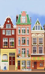 Fototapeta premium Colorful House illustration, background, wallpaper