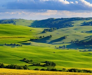 Obraz premium landscape with beautiful green hills, tuscany, italy
