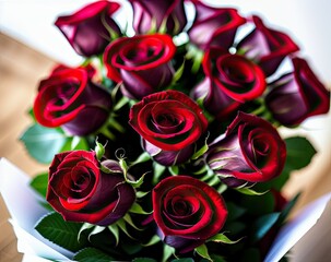 beautiful bouquet of roses in a vase