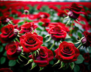 red roses in the garden
