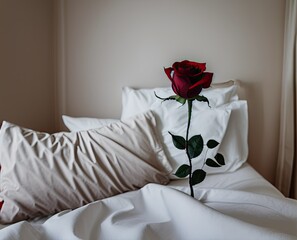 roses in the wooden vintage table, valentine background