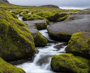 the mountain stream in norway.