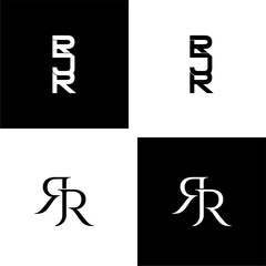 rjr initial letter monogram logo design set