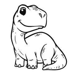 Vector illustration of Cartoon dinosaur, Brontosaurus, Coloring book for kids