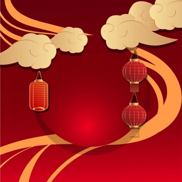 premium vector l chinese template empty space imlek new year